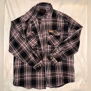 Men's XLT Plaid Flannel Shirt - Black and Red